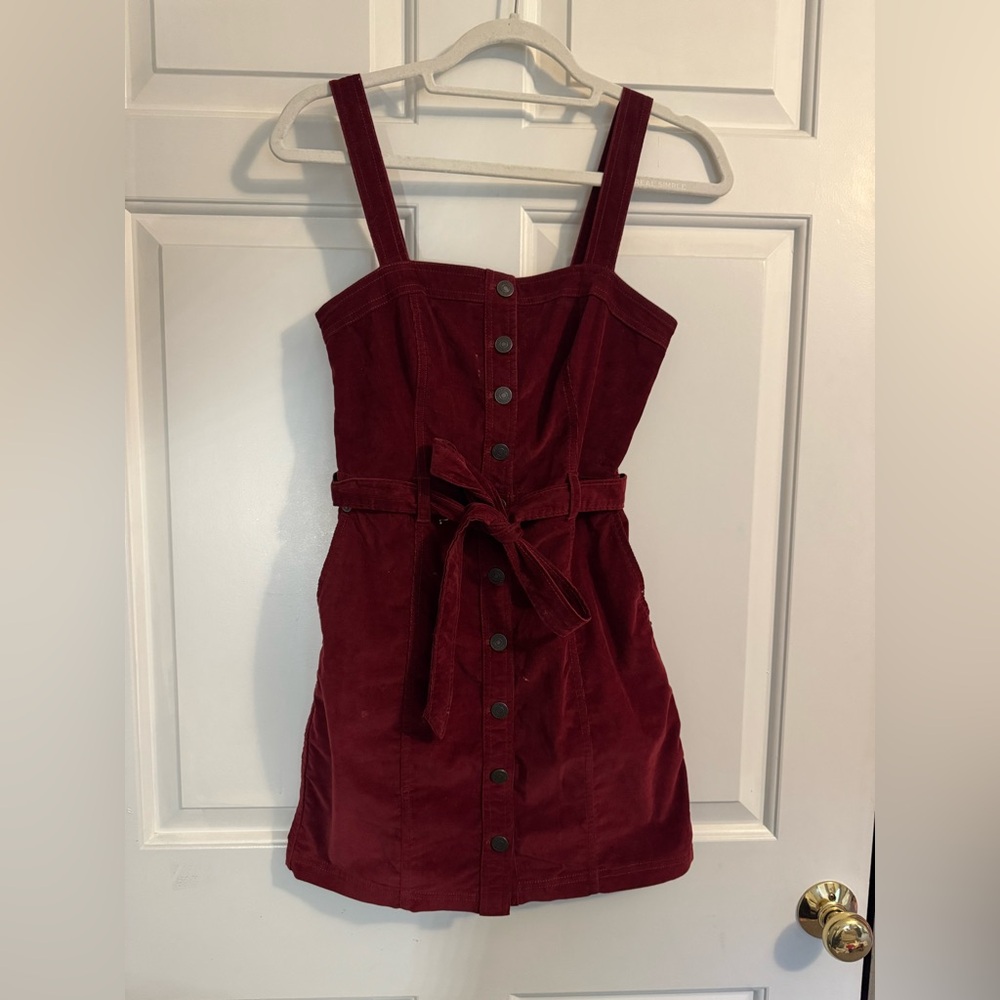 Abercrombie & Fitch Red Tie Front Mini Sundress